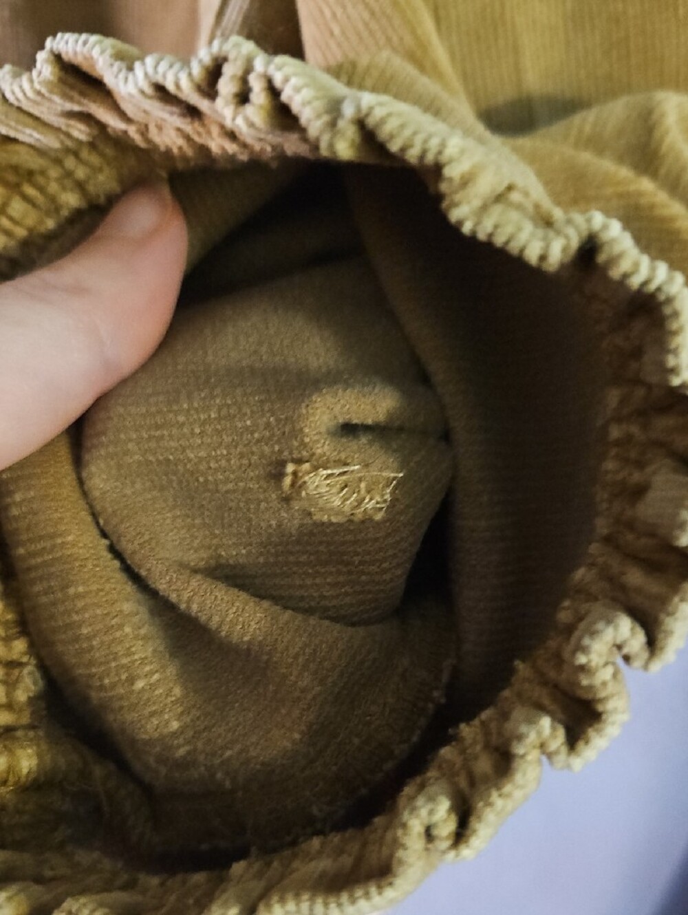 Ambition Camel Corduroy Ruffle Blazer Jacket Boho L - Picture 9 of 9